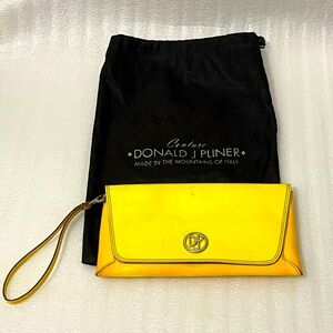Rare DJP Couture Yellow Patent Leather Clutch/Wristlet –Made in Italy + Dust Bag